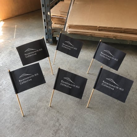 Branded mini flags with logo