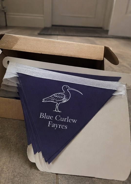 Mini flags with logo — customer photo